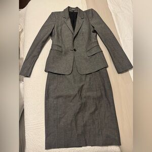 Express womens skirt suit gray blazer skirt